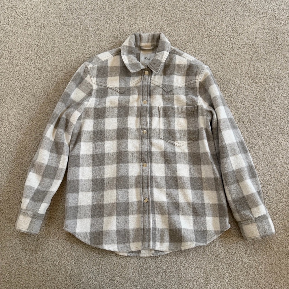 Rails Tripp Ivory Plaid Shacket Size Small - Picture 2 of 4